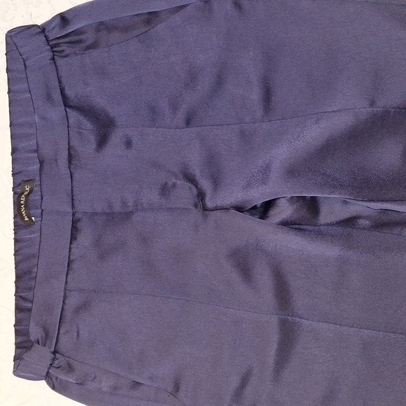 Banana Republic Navy Blue Satin Hayden Trouser Pants Flat Front 6 Ankle - Picture 3 of 9